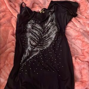 Black Dress with Silver Embellishments